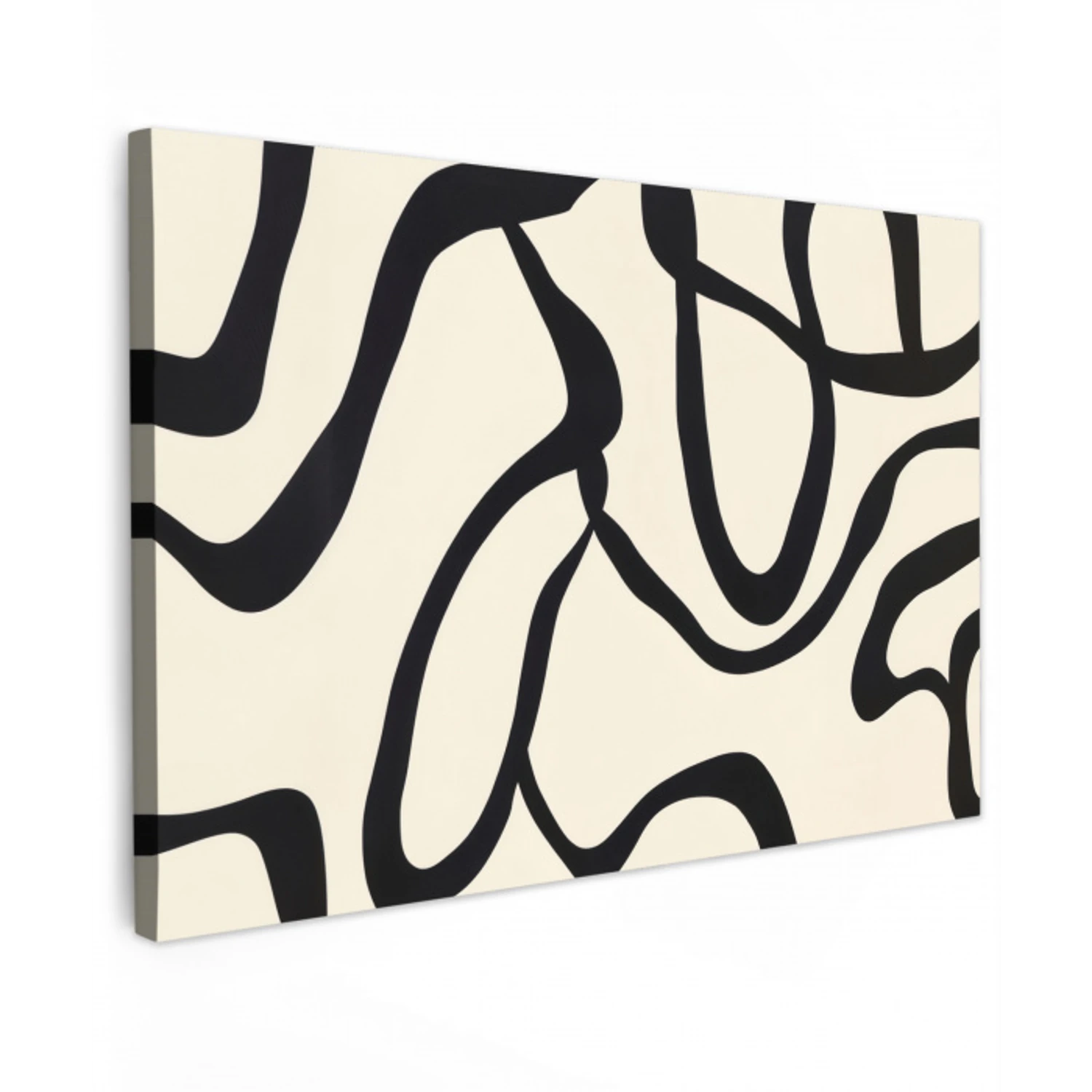 Abstract - Lijnen - Modern - Beige Tuinposter op houten frame 2 cm dik klein -3d