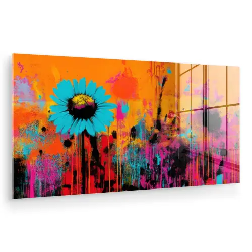 Zonnebloemen - Abstract - Oranje plexiglas 5mm klein -zzzproduct_nieuw