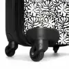 Bloemen en bladeren op zwarte achtergrond NBS - Handbagage koffer - Volwassenen Unisex middel -wiel