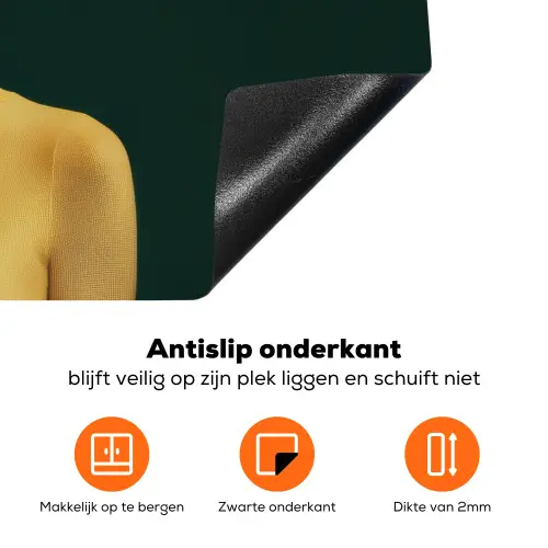Vrouw - Hoed - Geel Inductie beschermer vinyl 3mm klein -zzzzzzz-td-onderkant