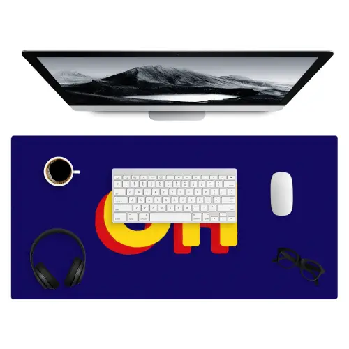 Blauw - Geel - OH - Schaduw Muismat XXL klein -3d