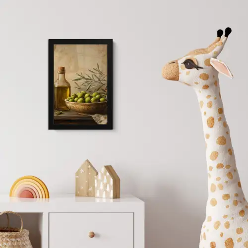 Olijven - Stilleven - Vintage fotolijst zwart zonder passe partout klein -usfeer4_kinderkamer