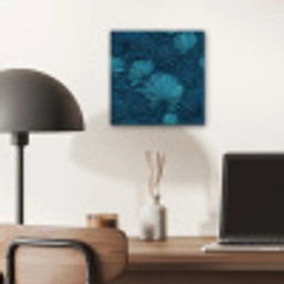 Bladeren - Reliëf - Patroon - Oceaanblauw - Modern aluminium wit klein 46 -sfeer5