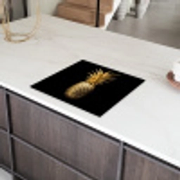 Ananas - Zwart - Goud - Luxe Inductie beschermer vinyl 3mm middel -sfeer8