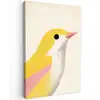 Vogel - Minimalistisch - Geel Tuinposter op houten frame 2 cm dik klein -3d