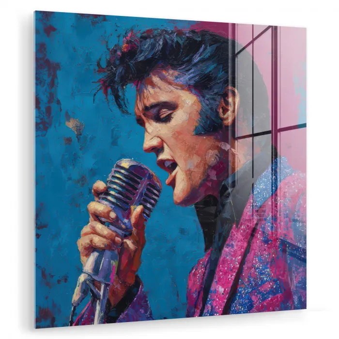Zingende man - Glitterjas - Microfoon plexiglas 5mm klein -zzzproduct_nieuw