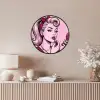 Vintage - Vrouw - Roze Fotolijst rond zonder passe partout klein -sfeer3