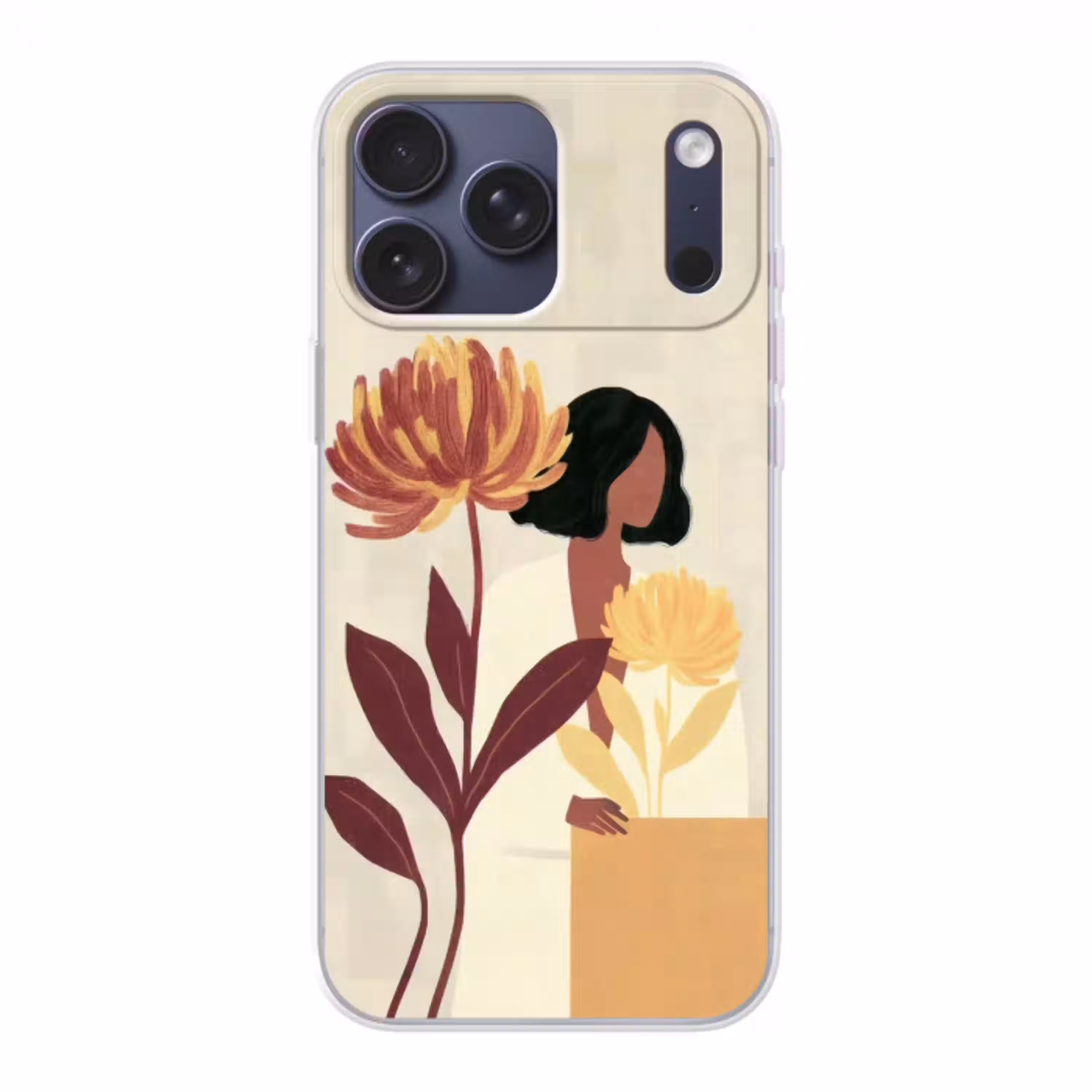 Vrouw - Minimalistisch - Bloem Telefoonhoesje iPhone 17 Pro Max klein -3d