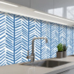 Patroon - Streep - Blauw keuken achterwand 2 middel 871 -3d_schuin