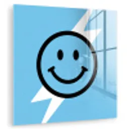 Smiley - Blauw - Bliksem plexiglas 5mm klein -zzzproduct_nieuw