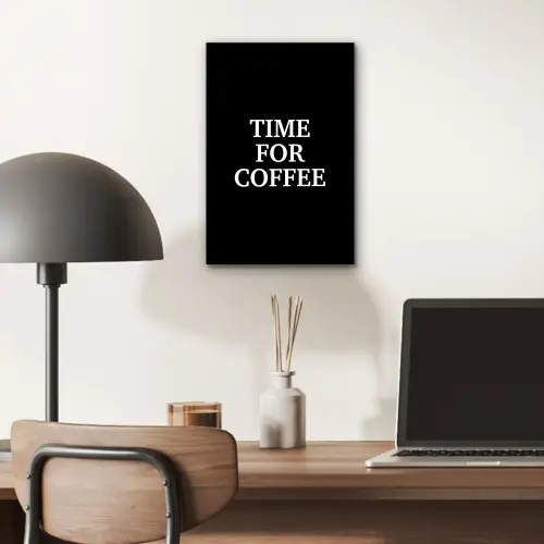 Quotes - Letters - Koffie - Zwart aluminium wit klein -sfeer5