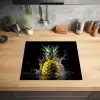 Ananas - Fruit - Water - Planten - Zwart Inductie beschermer vinyl 3mm middel -sfeer5