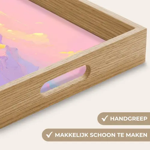 Bergtoppen - Wolken - Dromerig Dienblad Rechthoek middel -USP_HandgreepNL