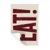 Red - Eten - Vintage - Decoratie Muursticker klein -3d