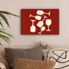 Wijnglazen - Silhouetten - Wit canvas 2cm klein -sfeer1
