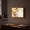 Granen - Hout - Kom - Beige Light Box met batterij (Wandlamp) middel -sfeer1