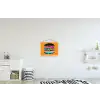 Hamburger - Kleurrijk - Speels textielposter latten blank klein -kinderkamer