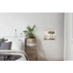 Bomen - Meer - Bergen - Illustratie textielposter latten blank klein -woonkamer