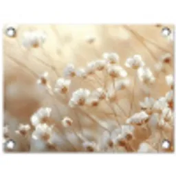 Wilde - Bloemen - Wit tuinposter los doek klein -3d