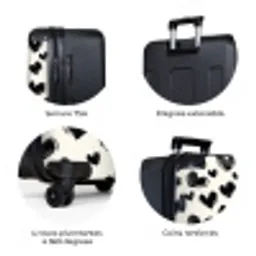 Hartjes - Patroon - Zwart NBS - Large koffer - Volwassenen Unisex groot -zzzzzzzbolletjes_FR