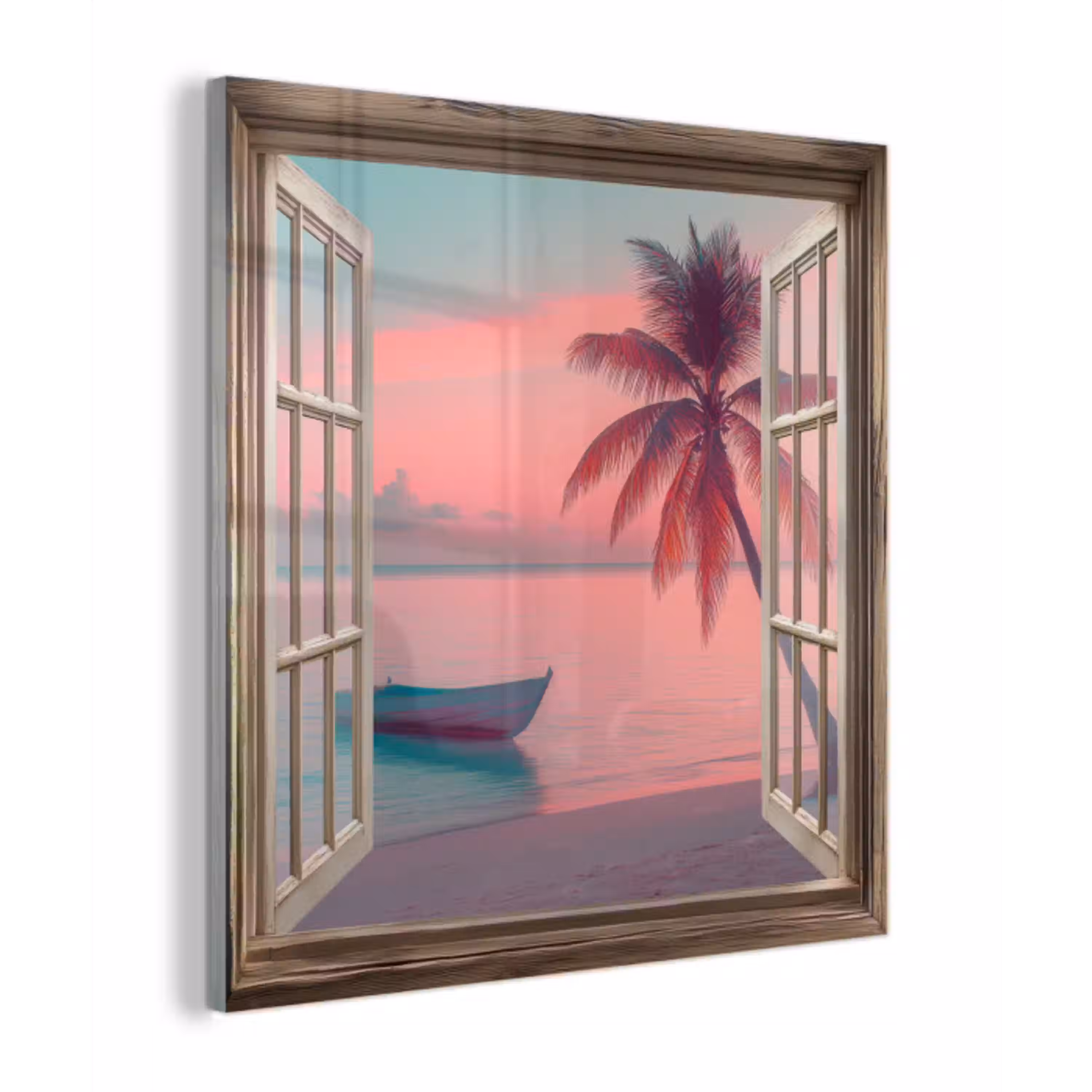 Doorkijk - Strand - Palmboom - Tropisch plexiglas 5mm klein -z3d
