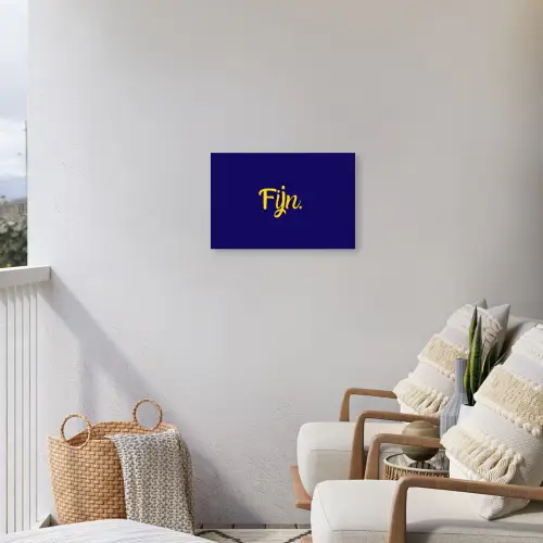 Blauw - Geel - Fijn Tuinposter op houten frame 2 cm dik klein -sfeer1