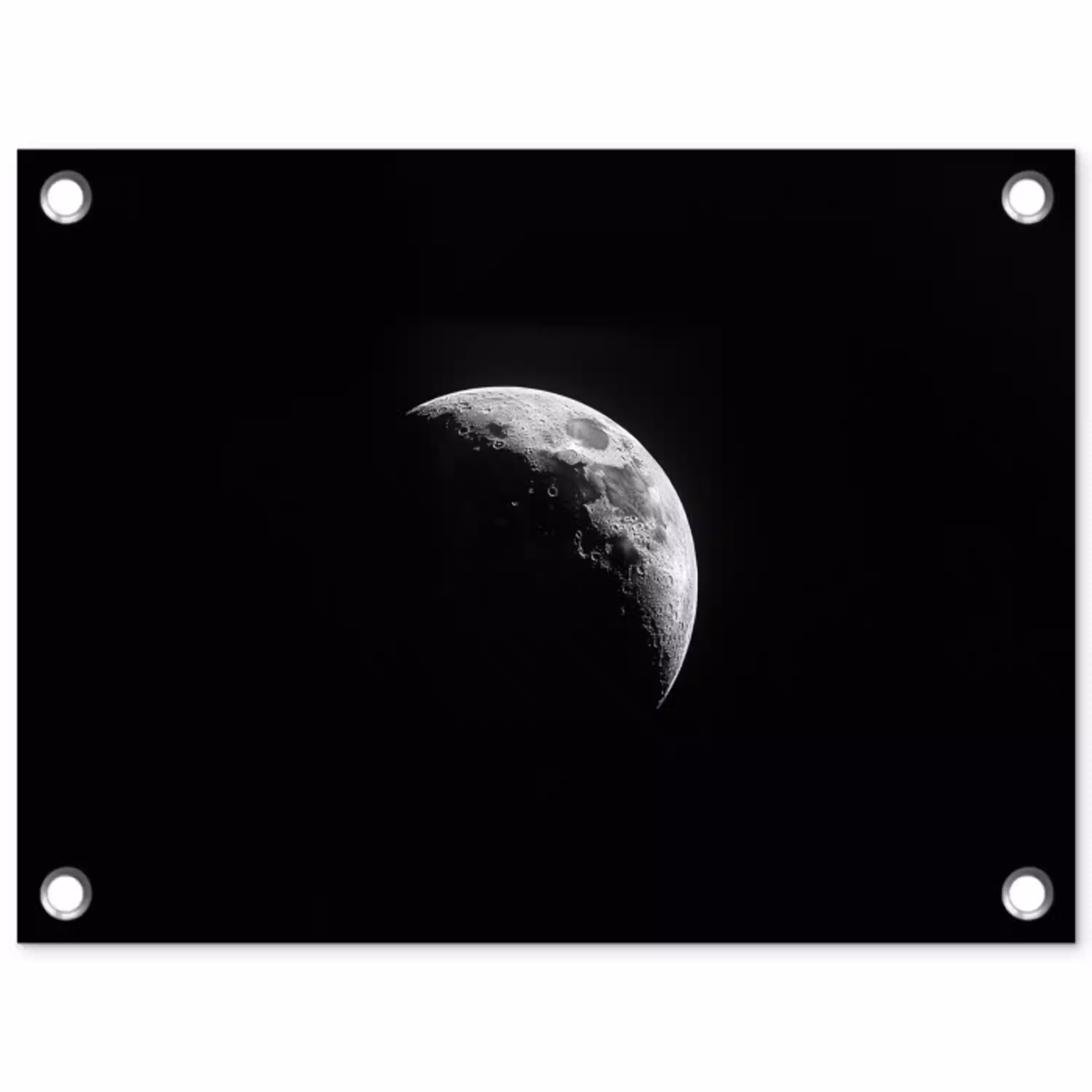 Maan - Hemel - Zwart - Schaduw tuinposter los doek klein -3d