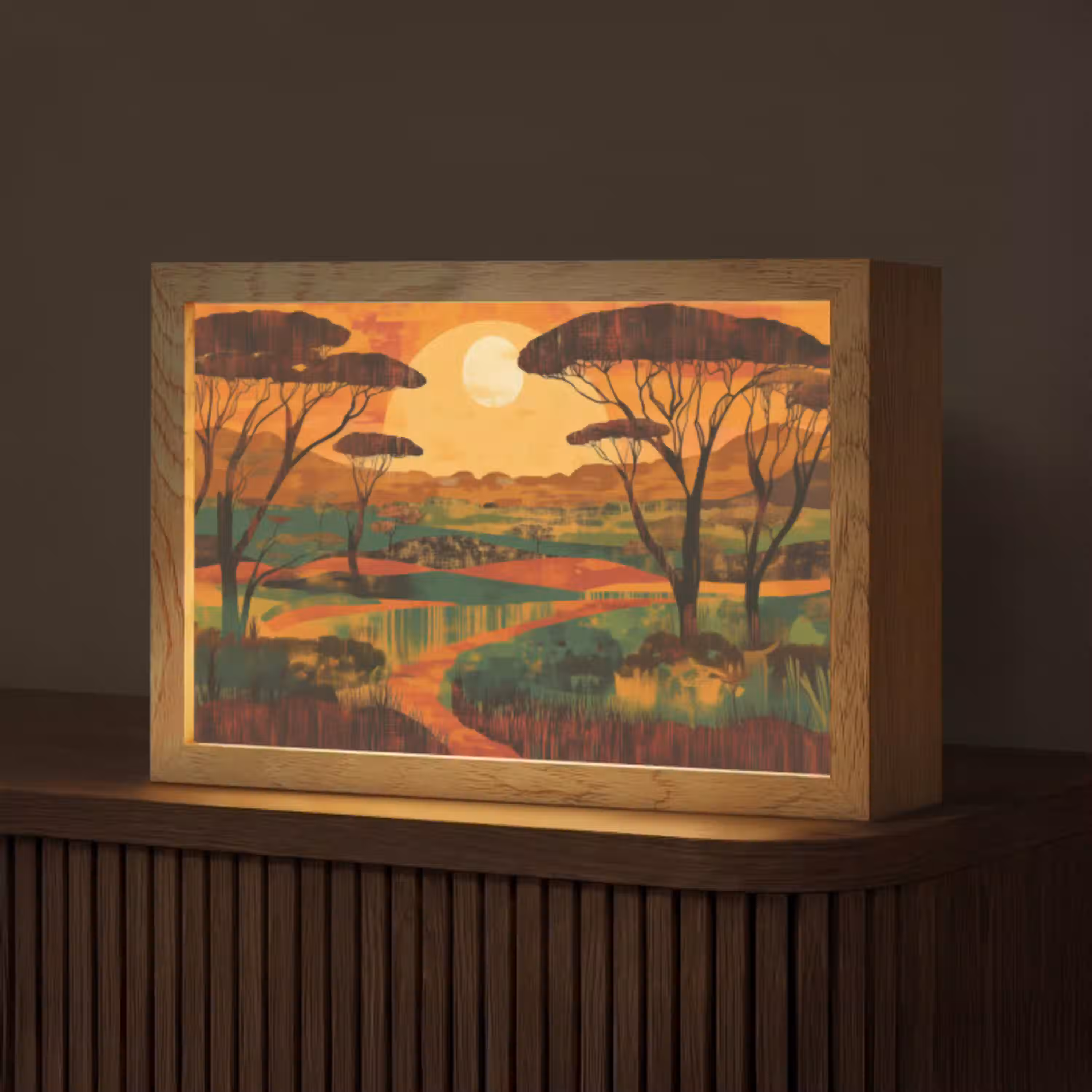 Landschap - Afrikaans - Zon Light Box met kabel (Tafellamp) klein -z3d_website