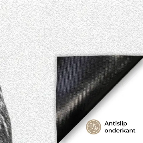Honden - Bivakmuts - Zwart - wit Deurmat klein -antislip_NL