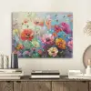 Bloemen - Kleurrijk - Waterverf - Natuur - Zomer PET vilt klein -sfeer1