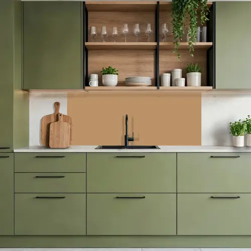 Bruin - Effen print keuken achterwand 2 middel 871 -sfeer3