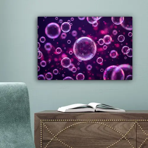 Paars - Bubbels - Schuim canvas 2cm klein -sfeer4