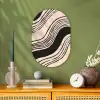 Golven - Zwart - Zandkleur Wandcirkel Ovaal Forex klein -sfeer2