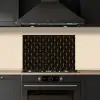 Gouden - Waaiers - Zwart keuken achterwand spatscherm klein 900 -sfeer1
