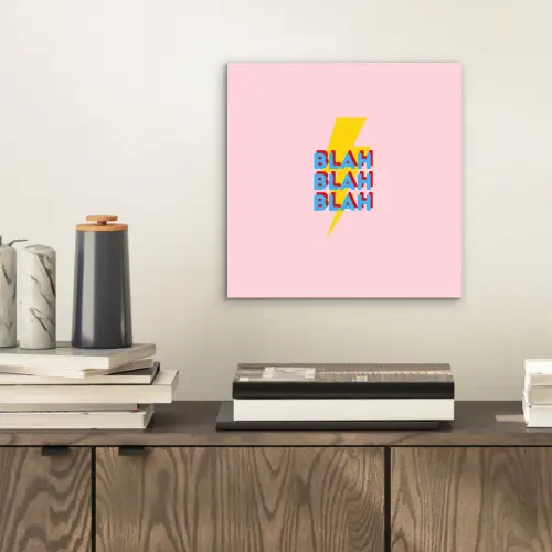 Blah - Bliksem - Roze aluminium wit klein -sfeer1