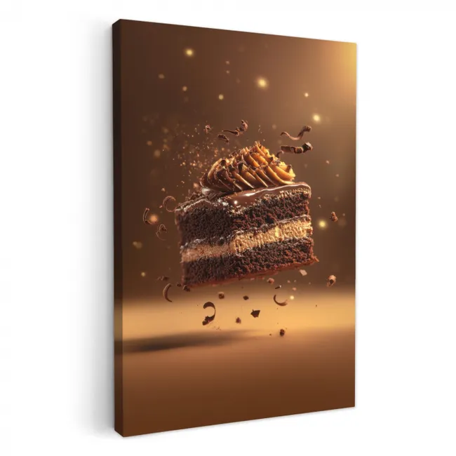 Taart - Chocolade - Eten - Brownie KitchenYeah - Keuken - Canvas klein -3d
