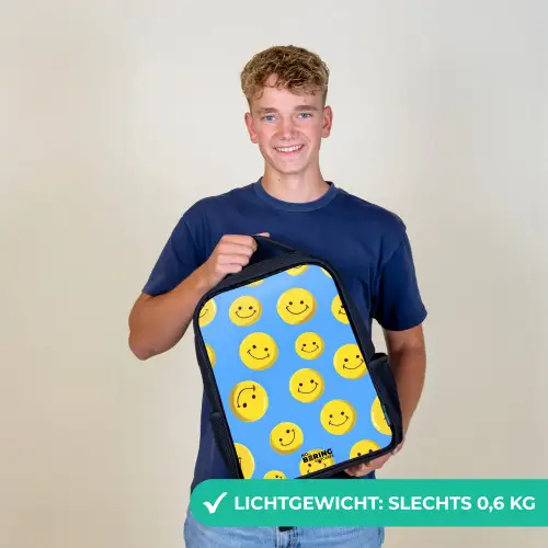 Vrolijke smileyregen Rugzak - Zwart middel -sfeer7_NL