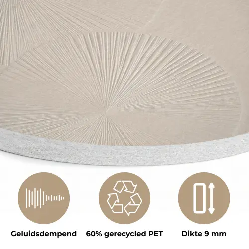 Japandi - Beige - Modern Akoestische PET Vilt - Rond klein -closeup_NL