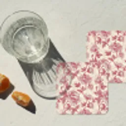 Pioenrozen - Modern -  Rood onderzetter kurk middel 366 -sfeer4