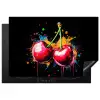 Kersen - Fruit - Graffiti - Verf - Abstract - Modern - Kleurrijk Inductie beschermer vinyl 3mm klein -3d