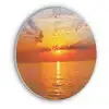 Zonsondergang - Zee - Lucht - Oranje - Horizon - Water Akoestische PET Vilt - Rond klein -3d