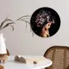 Bloesem - Vrouw - Roze - Bloemen - Luxe Wandcirkel kunststof plaat 5mm dik klein -sfeer4