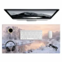 Rivier - Winter - Landschap - Sneeuw - Zonsopgang Muismat XXL klein -3d
