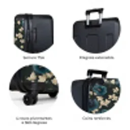 Botanisch - Bloemen - Blauw NBS - Large koffer - Volwassenen Unisex groot -zzzzzzzbolletjes_FR