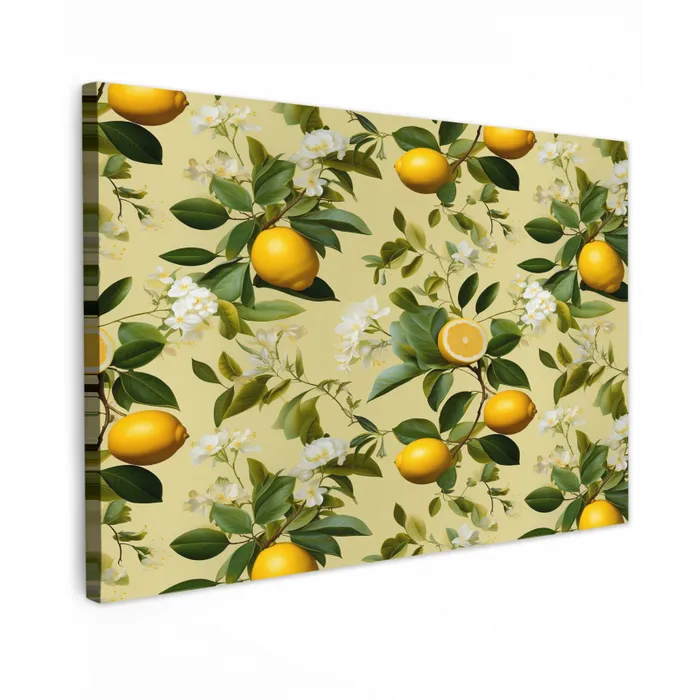 Citroen - Groen - Bloesem Tuinposter op houten frame 2 cm dik klein 845 -3d