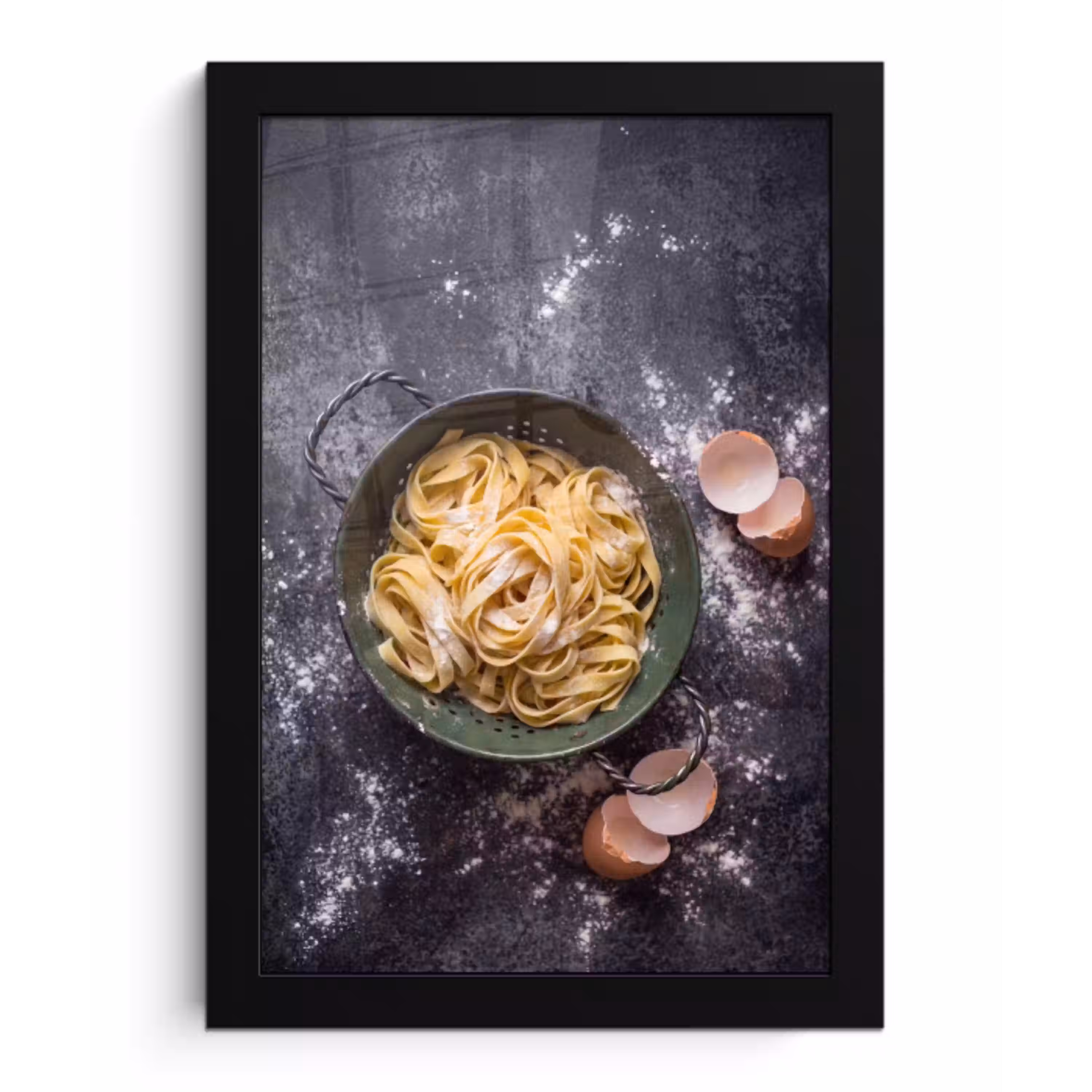 Pasta - Keuken - Eten fotolijst zwart zonder passe partout klein -3d