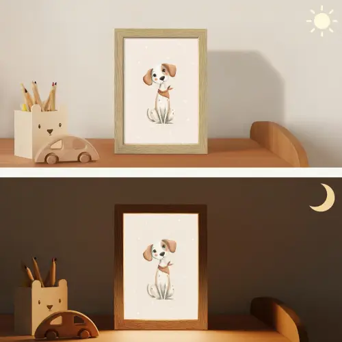 Hond - Pup - Beige - Stippen Light Box met kabel klein -sfeer3_kind