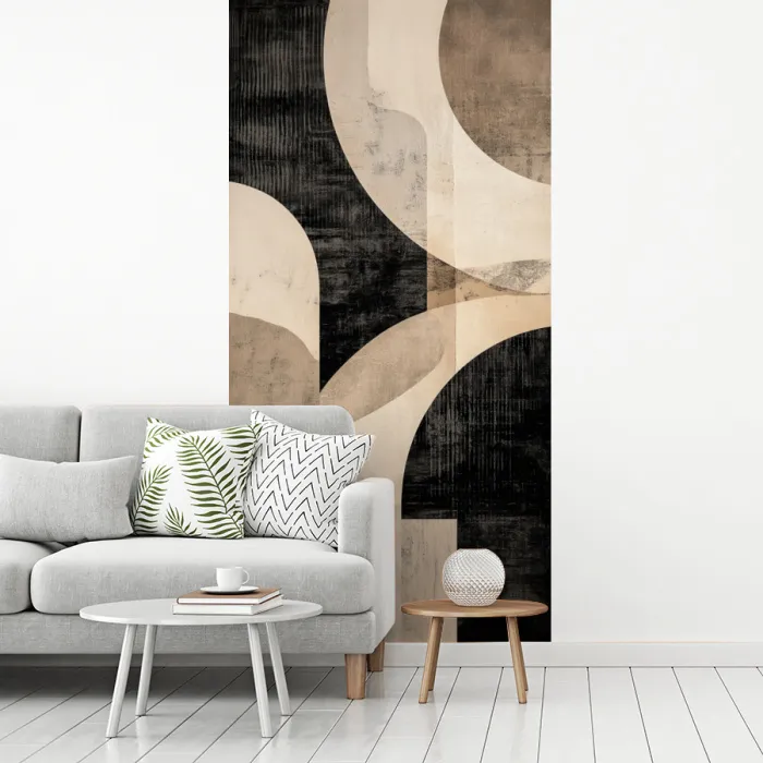 Abstract - Vormen - Modern - Beige fotobehang vinyl groot -woonkamer