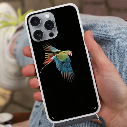 Papegaai - Kleurrijk - Vleugels - Sierlijk Hoesje iPhone 16 Pro Max met koord klein -sfeer3