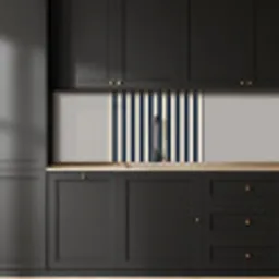 Verticale strepen - Blauw - Crème keuken achterwand 2 middel 865 -sfeer1
